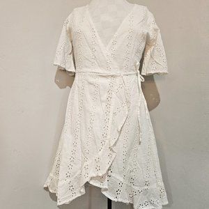 Wrap Around Eyelet Dress